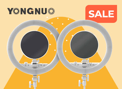Скидки на осветители светодиодные кольцевые Yongnuo YN208 Pro 3200-5500K и Yongnuo YN208 Pro 5500K